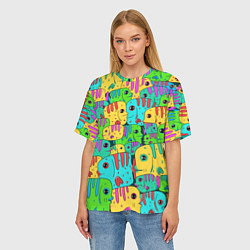 Футболка оверсайз женская Яркие тропические рыбки паттер, цвет: 3D-принт — фото 2