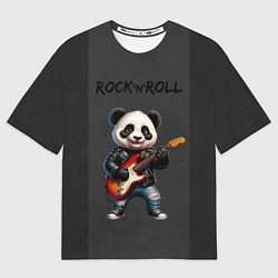Футболка оверсайз женская Панда с гитарой, цвет: 3D-принт