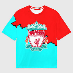 Футболка оверсайз женская Liverpool краски текстура штрихи, цвет: 3D-принт