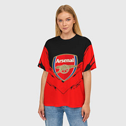 Футболка оверсайз женская Arsenal текстура краски, цвет: 3D-принт — фото 2