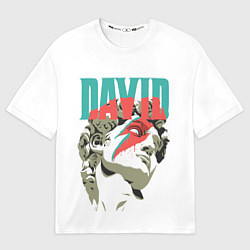 Футболка оверсайз женская David Bowie статуя Давида, цвет: 3D-принт