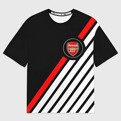 Женская футболка оверсайз Арсенал геометрия полосы