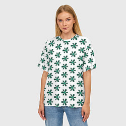 Футболка оверсайз женская Цветочная текстура, цвет: 3D-принт — фото 2