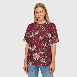 Футболка оверсайз женская Красный бархат, цвет: 3D-принт — фото 2
