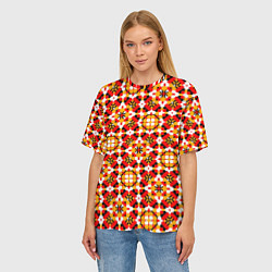 Футболка оверсайз женская Пестрый узорчатый паттерн, цвет: 3D-принт — фото 2