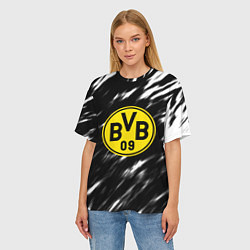 Футболка оверсайз женская Borussia штрихи красок текстура, цвет: 3D-принт — фото 2