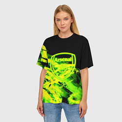 Футболка оверсайз женская Арсенал кислотные краски, цвет: 3D-принт — фото 2