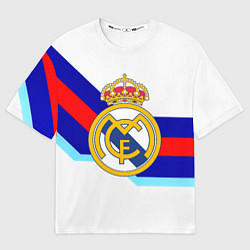 Футболка оверсайз женская Real Madrid текстура полосы, цвет: 3D-принт