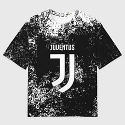 Футболка оверсайз женская Ювентус брызги красок, цвет: 3D-принт