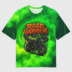 Футболка оверсайз женская Дорожный воин - байк с шипами, цвет: 3D-принт