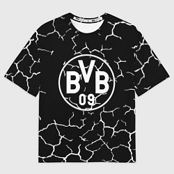 Женская футболка оверсайз Borussia черно белые