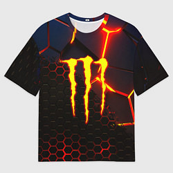 Футболка оверсайз женская Monster energy броня краски, цвет: 3D-принт