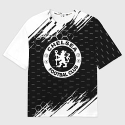 Футболка оверсайз женская Chelsea штрихи красок текстура, цвет: 3D-принт