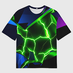 Женская футболка оверсайз Neon green glow