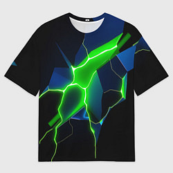 Женская футболка оверсайз Neon green glow