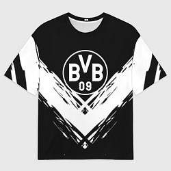 Футболка оверсайз женская Borussia белые краски линии, цвет: 3D-принт