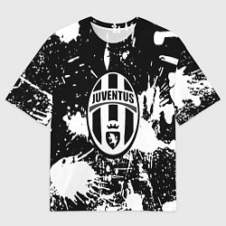Футболка оверсайз женская Ювентус краски всплеск, цвет: 3D-принт