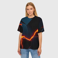 Футболка оверсайз женская Breaking block, цвет: 3D-принт — фото 2