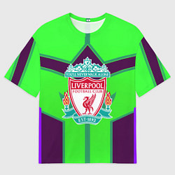 Футболка оверсайз женская Liverpool геометрия текстура спорт, цвет: 3D-принт
