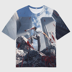 Футболка оверсайз женская Denji in city Chainsaw man, цвет: 3D-принт