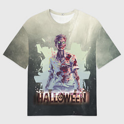 Футболка оверсайз женская Halloween зомби, цвет: 3D-принт