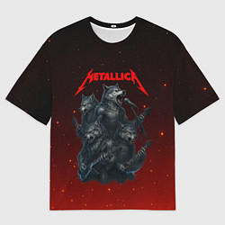 Женская футболка оверсайз Metallica в виде волков