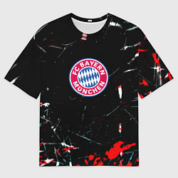 Футболка оверсайз женская Бавария Мюнхен штрихи красок, цвет: 3D-принт