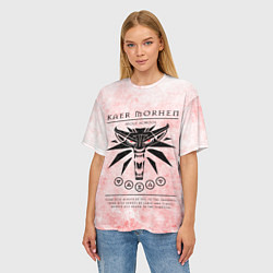 Футболка оверсайз женская Школа Каэр Морхен на белом фоне, цвет: 3D-принт — фото 2