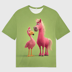 Женская футболка оверсайз Розовые они такие