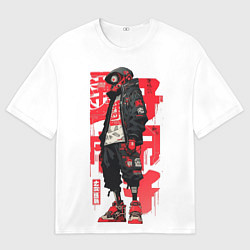 Женская футболка оверсайз Bot raven