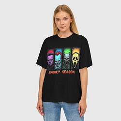 Футболка оверсайз женская Сезон ужасов, цвет: 3D-принт — фото 2