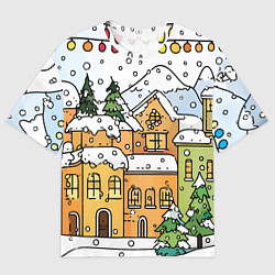 Футболка оверсайз женская Новогодний снегопад, цвет: 3D-принт