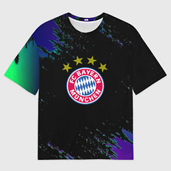Футболка оверсайз женская Бавария Мюнхен краски текстура, цвет: 3D-принт