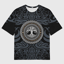 Женская футболка оверсайз Древо жизни в орнаменте - слава богам и предкам