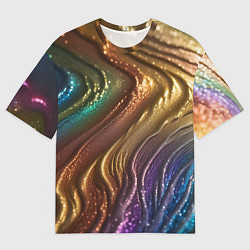 Женская футболка оверсайз Сморщенные складочки жидкости