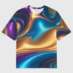 Футболка оверсайз женская Сплавы разноцветные, цвет: 3D-принт