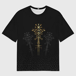 Футболка оверсайз женская Древний компас на удачу вегвизир, цвет: 3D-принт