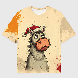 Футболка оверсайз женская Задумчивая лошадь, цвет: 3D-принт