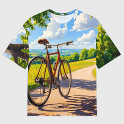 Футболка оверсайз женская Велопрогулка в лучах лета, цвет: 3D-принт
