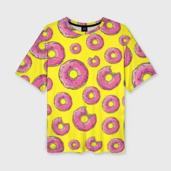 Женская футболка оверсайз Пончики Гомера