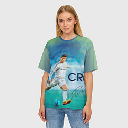 Футболка оверсайз женская CR Ronaldo, цвет: 3D-принт — фото 2