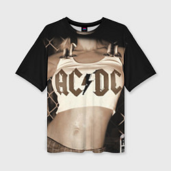 Женская футболка оверсайз AC/DC Girl