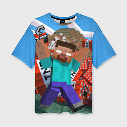 Женская футболка оверсайз Minecraft Man