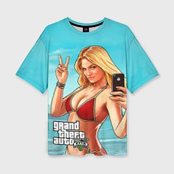 Женская футболка оверсайз GTA 5: Selfie Girl