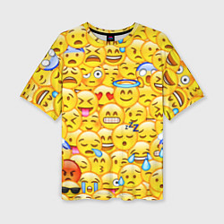 Футболка оверсайз женская Emoji, цвет: 3D-принт