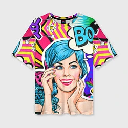 Женская футболка оверсайз Pop art
