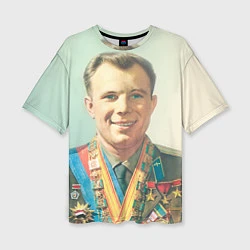 Женская футболка оверсайз Гагарин в орденах