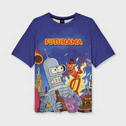 Женская футболка оверсайз Futurama Devil