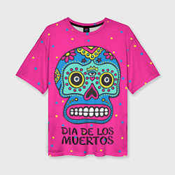 Женская футболка оверсайз Мексиканский череп