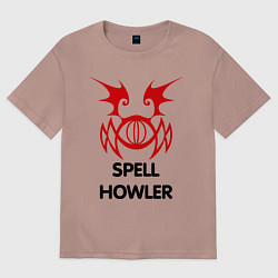 Футболка оверсайз женская Dark Elf Mage - Spell Howler, цвет: пыльно-розовый